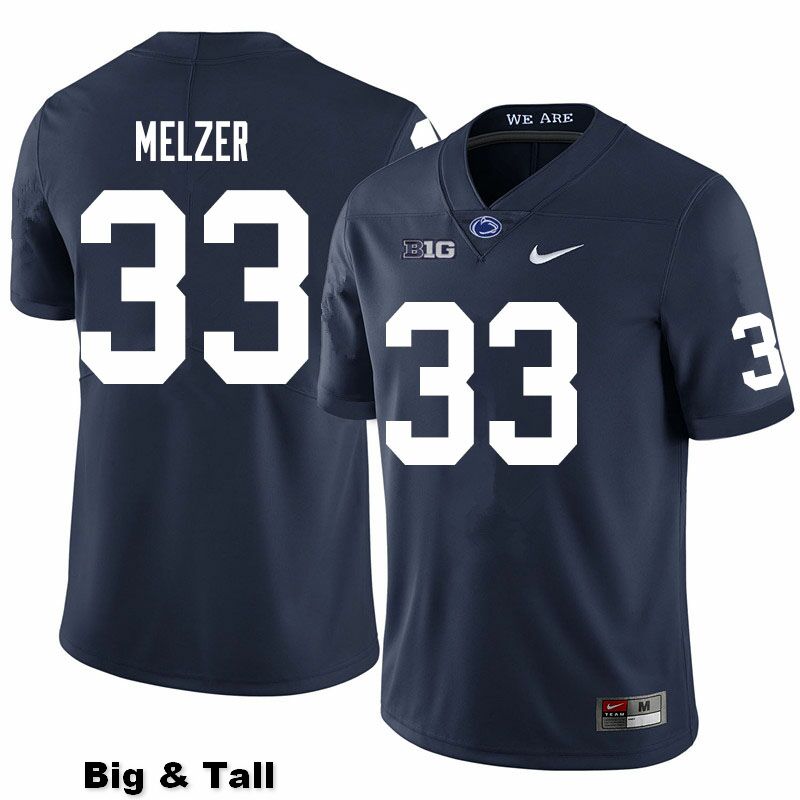 NCAA Nike Men's Penn State Nittany Lions Corey Melzer #33 College Football Authentic Big & Tall Navy Stitched Jersey UBJ3298FM